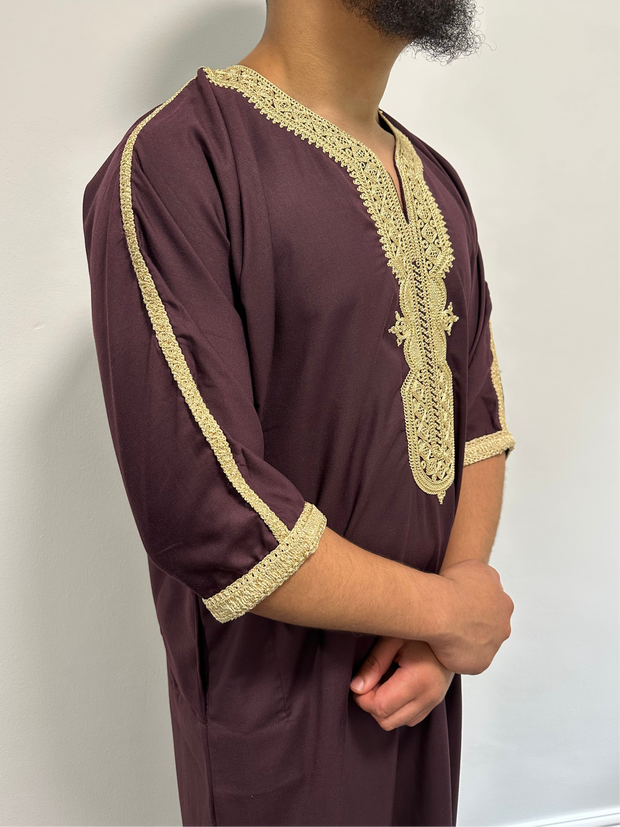 Premium Moroccan burgundy and gold