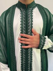 Moroccan Jabador 3 piece set emerald green