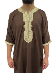 Premium Moroccan brown and gold embroidery