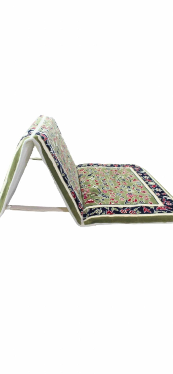 Al Rawdha Back Rest Medical Prayer Mat Rug Carpet Recline Chair Muslim Travel Seat